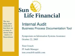 Internal Audit Business Process Documentation Tool