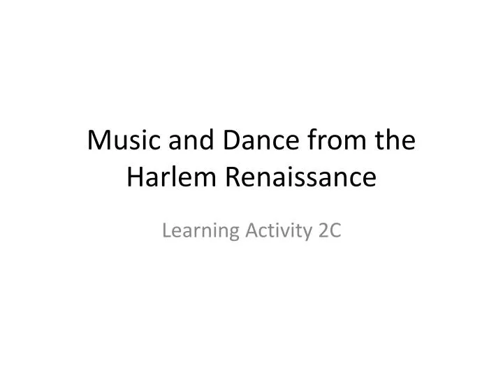 music and dance from the harlem renaissance