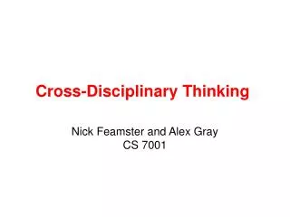 Cross-Disciplinary Thinking