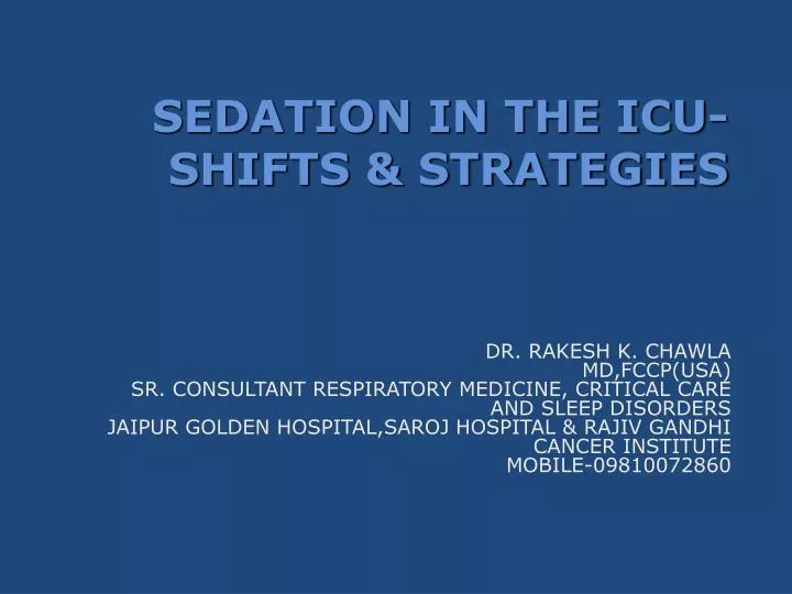 sedation in the icu shifts strategies