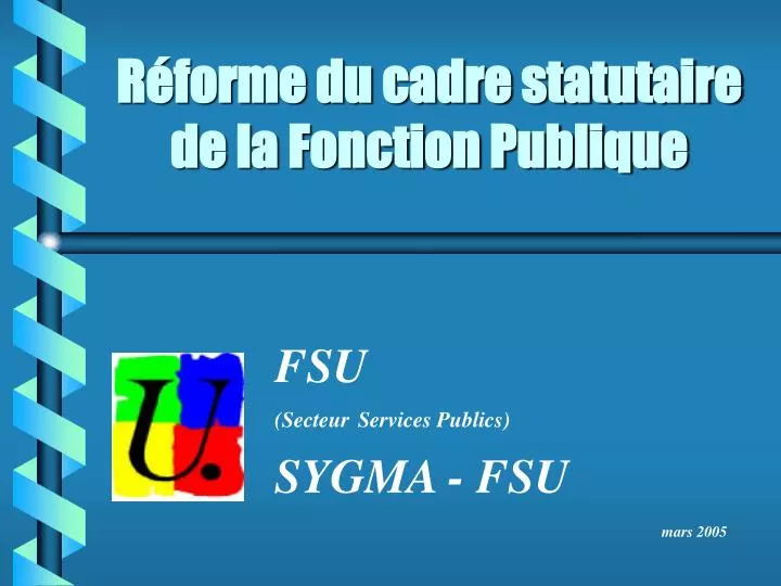 r forme du cadre statutaire de la fonction publique