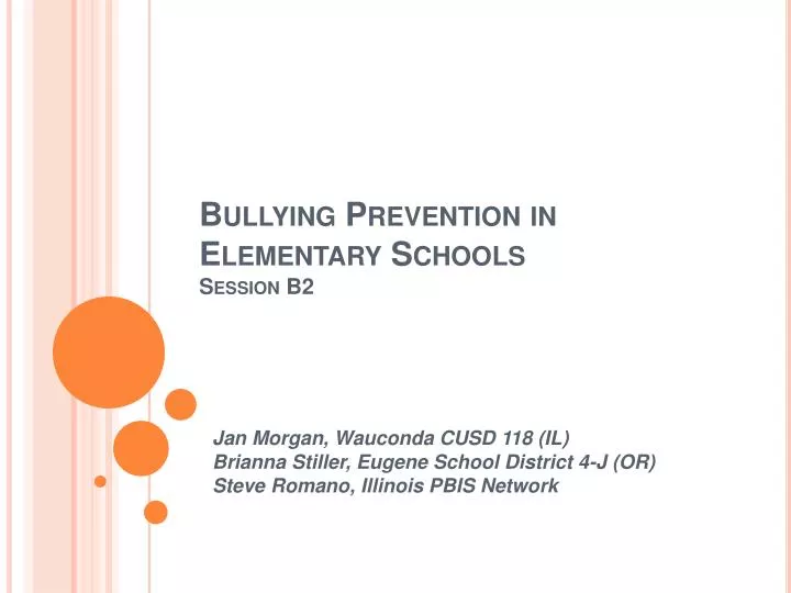 bullying prevention in elementary schools session b2