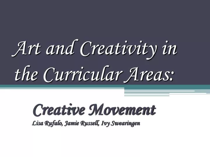 art and creativity in the curricular areas