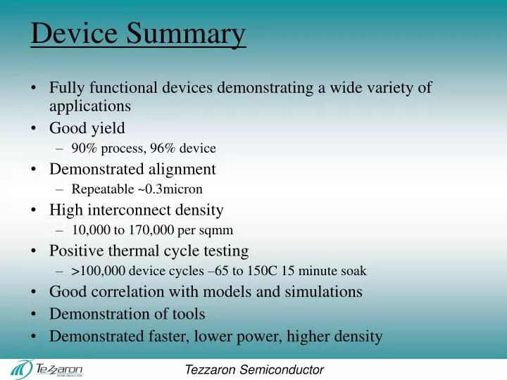 device summary