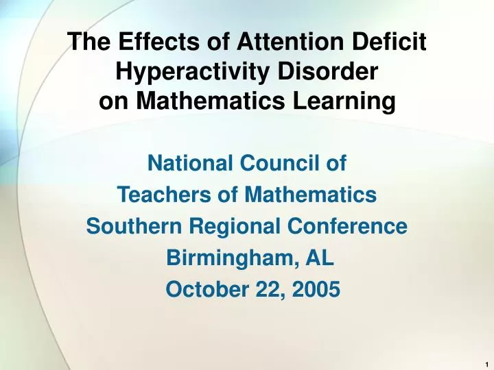 the effects of attention deficit hyperactivity disorder on mathematics learning