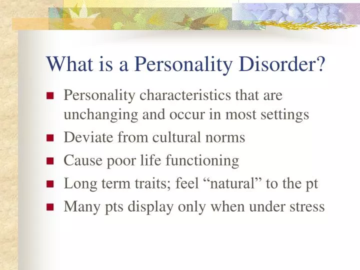what is a personality disorder