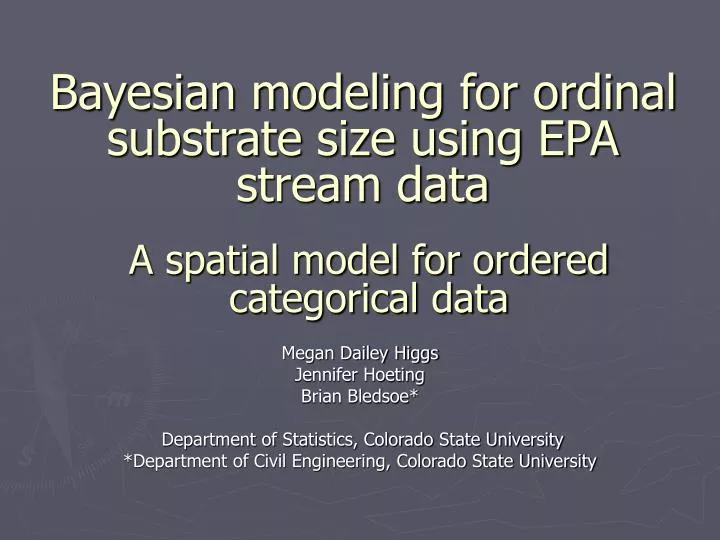 bayesian modeling for ordinal substrate size using epa stream data