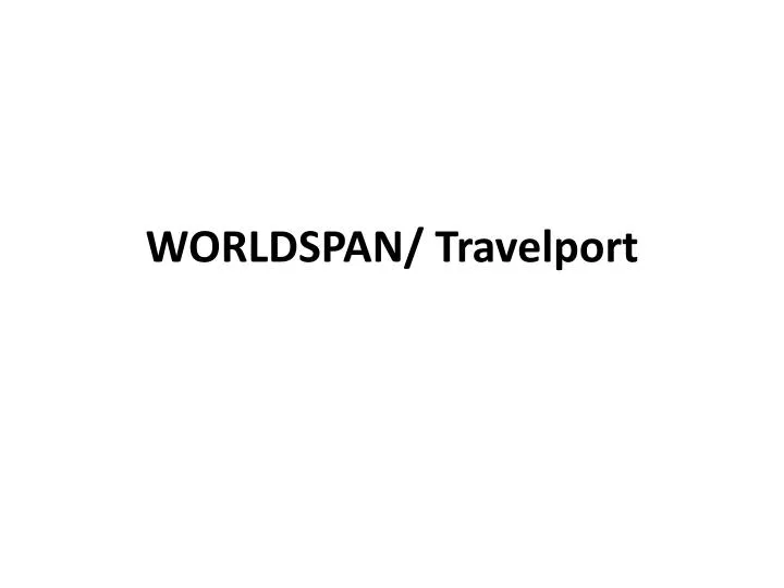 worldspan travelport