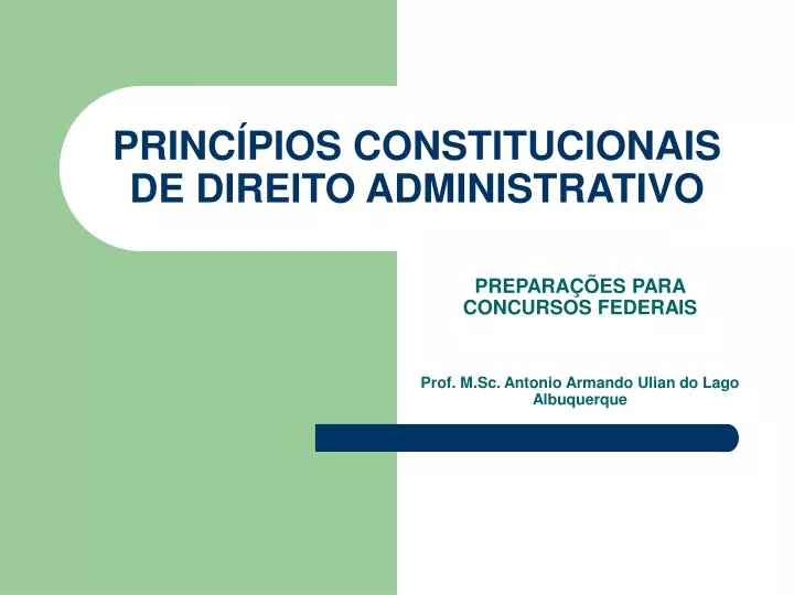 princ pios constitucionais de direito administrativo