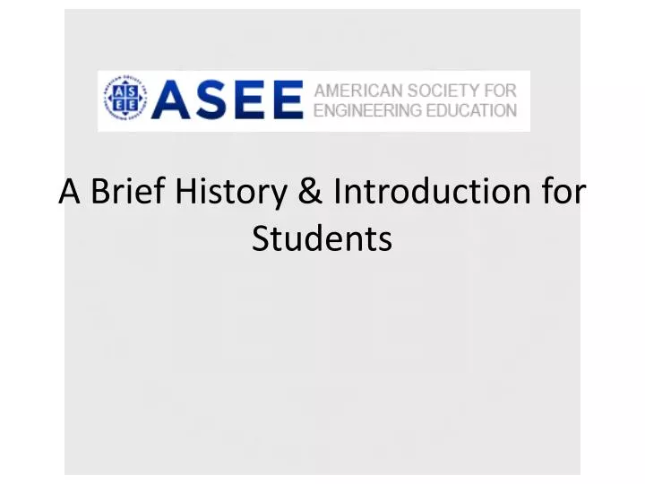 a brief history introduction for students