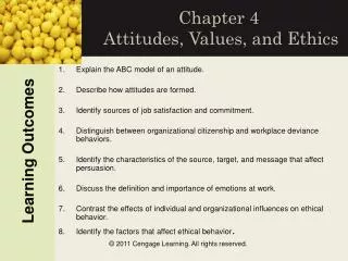 Chapter 4 Attitudes, Values, and Ethics