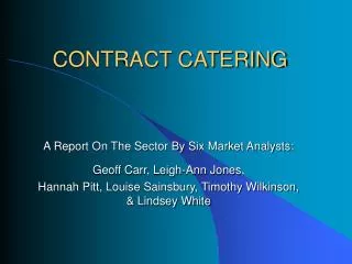 CONTRACT CATERING