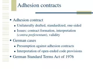 Adhesion contracts