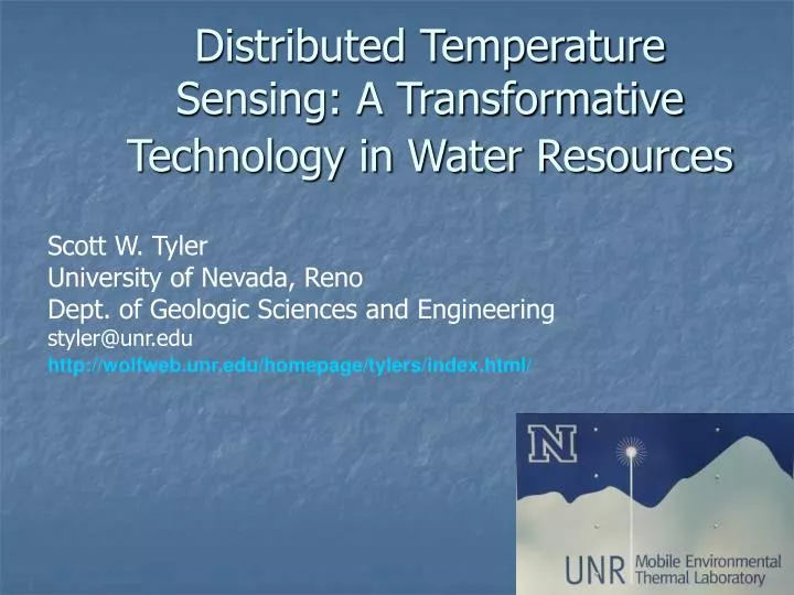 distributed temperature sensing a transformative technology in water resources