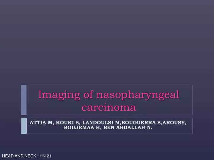 imaging of nasopharyngeal carcinoma