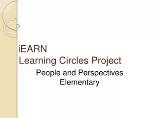 iEARN Learning Circles Project