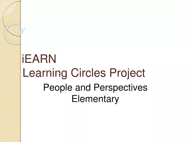 iearn learning circles project