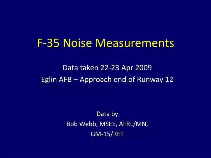 f 35 noise measurements