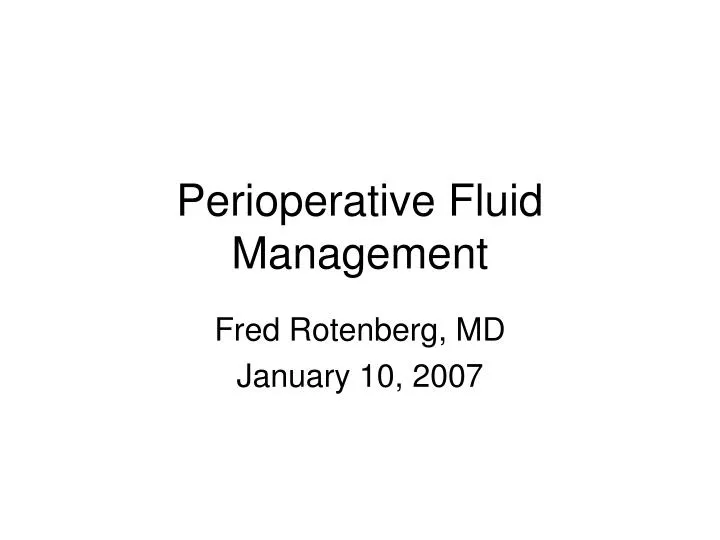 perioperative fluid management