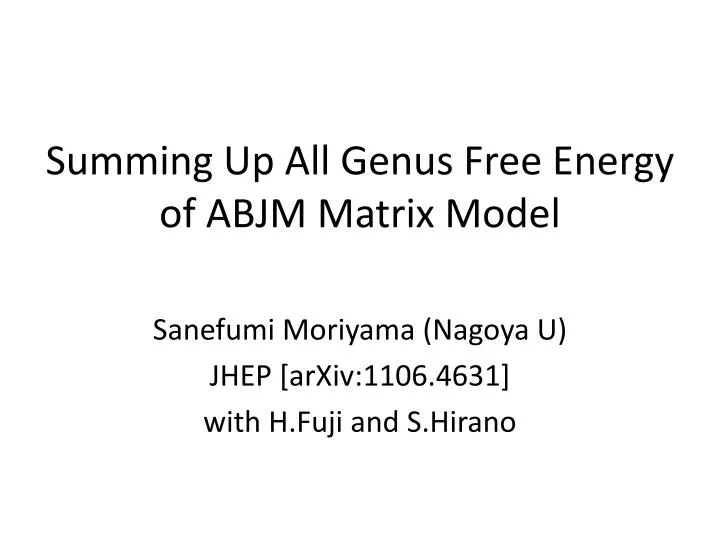 summing up all genus free energy of abjm matrix model