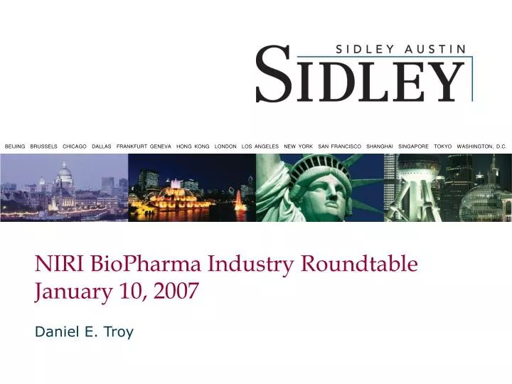 niri biopharma industry roundtable january 10 2007