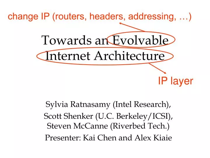 towards an evolvable internet architecture