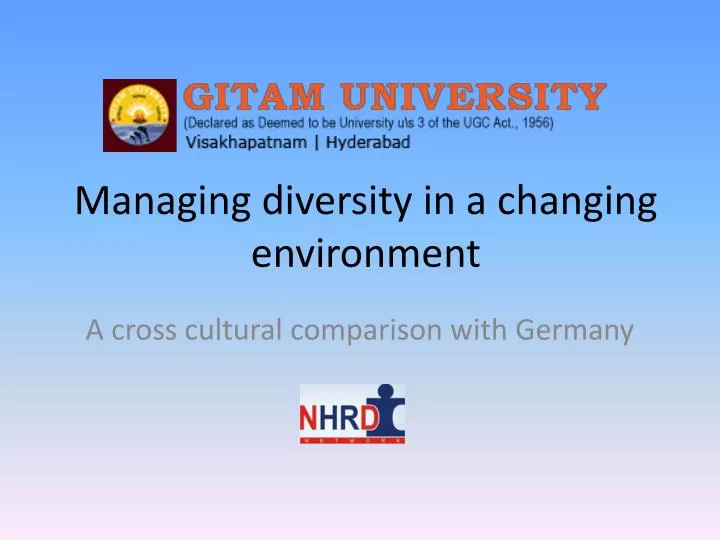managing diversity in a changing environment