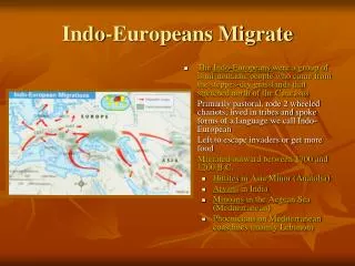 Indo-Europeans Migrate
