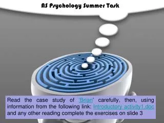 AS Psychology Summer Task