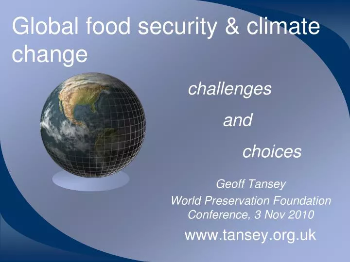 global food security climate change