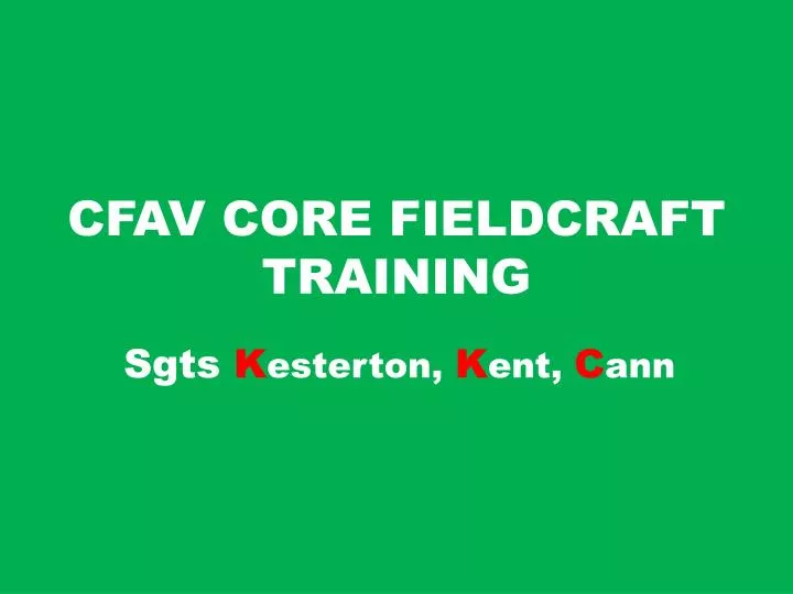 cfav core fieldcraft training