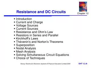 Resistance and DC Circuits