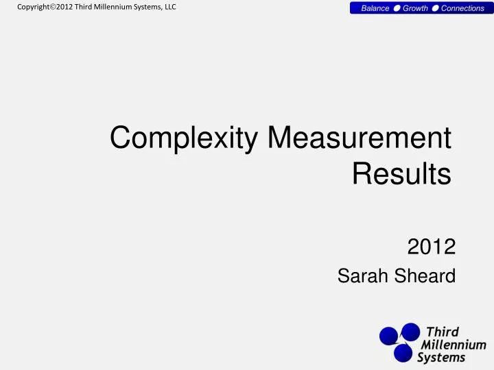 complexity measurement results