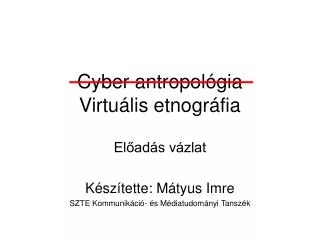 cyber antropol gia virtu lis etnogr fia