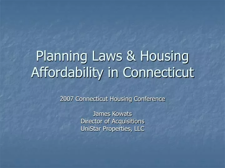 planning laws housing affordability in connecticut