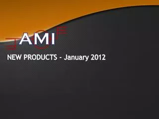 NEW PRODUCTS - January 2012