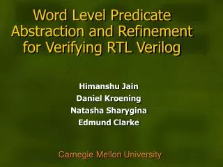 Word Level Predicate Abstraction and Refinement for Verifying RTL Verilog
