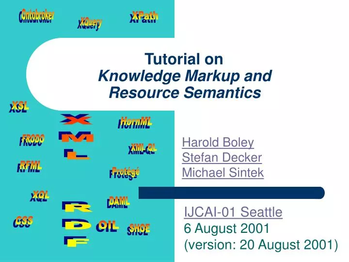 tutorial on knowledge markup and resource semantics