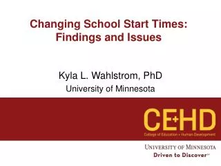 Changing School Start Times: Findings and Issues