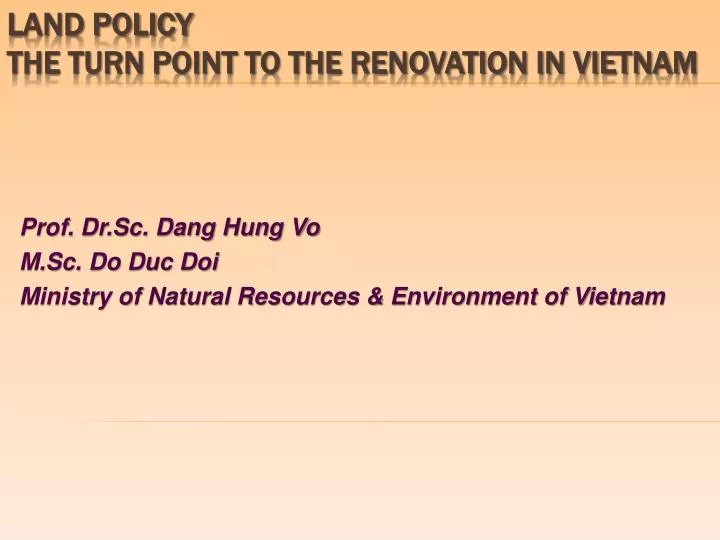 prof dr sc dang hung vo m sc do duc doi ministry of natural resources environment of vietnam