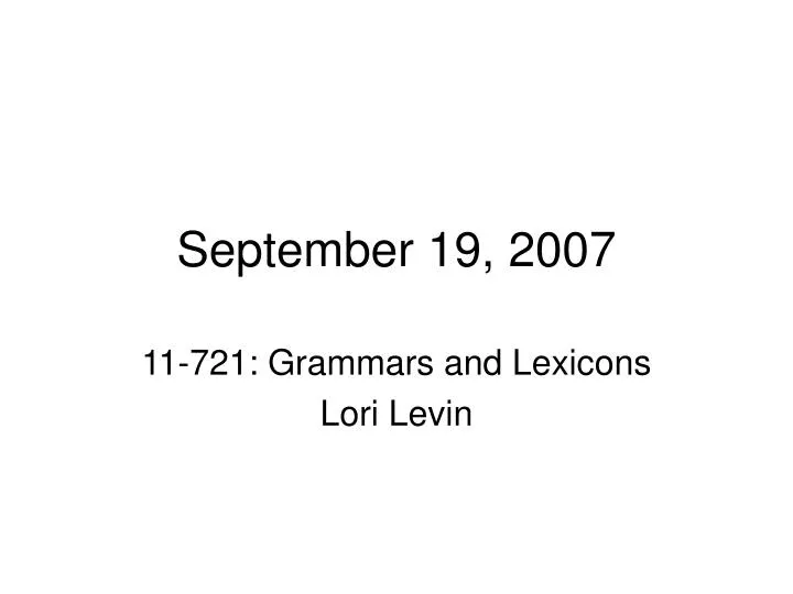 september 19 2007
