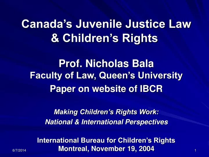 canada s juvenile justice law children s rights