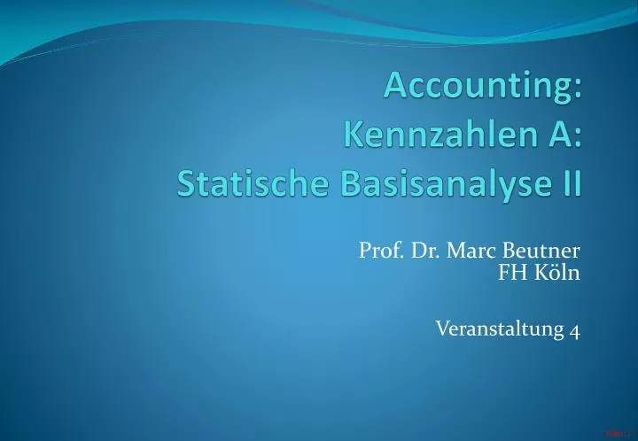 accounting kennzahlen a statische basisanalyse ii