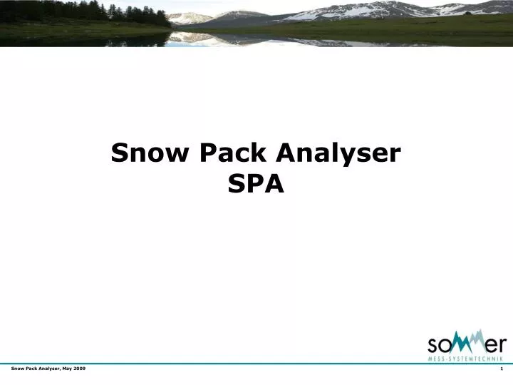 snow pack analyser spa