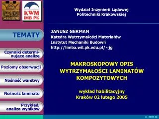 Wydział Inżynierii Lądowej Politechniki Krakowskiej