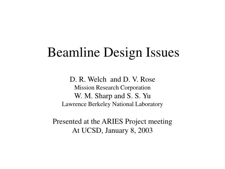 beamline design issues