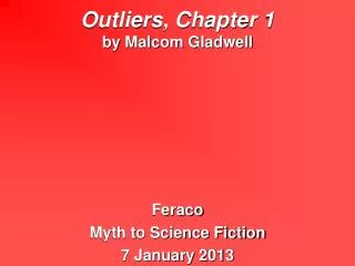 Outliers, Chapter 1 by Malcom Gladwell