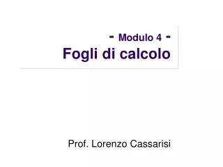 modulo 4 fogli di calcolo