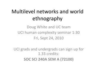 Multilevel networks and world ethnography