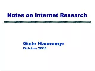 Notes on Internet Research